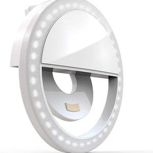 2x Brand New White Portable Clip-On Rechargeable LED Selfie Ring Light